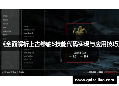 《全面解析上古卷轴5技能代码实现与应用技巧》